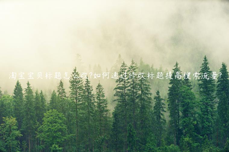 淘寶寶貝标題怎麽改?如(rú)何通(tōng)過修改标題提高(gāo)搜索流量?